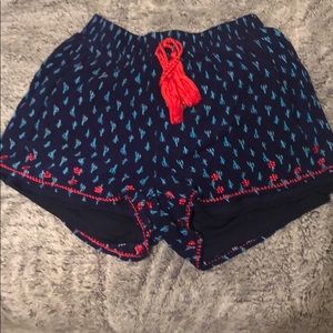 Flowy navy cactus shorts